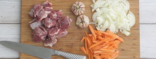 узбекский плов в казане. Шаг 2