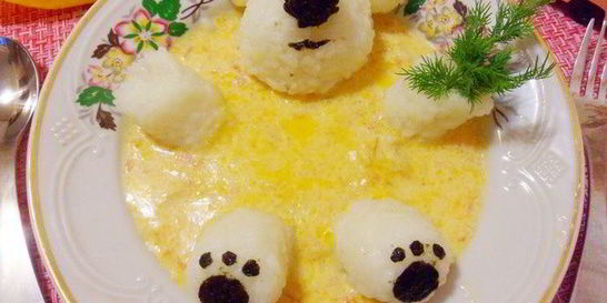 Фрикасе из курицы с рисовым медвежонком