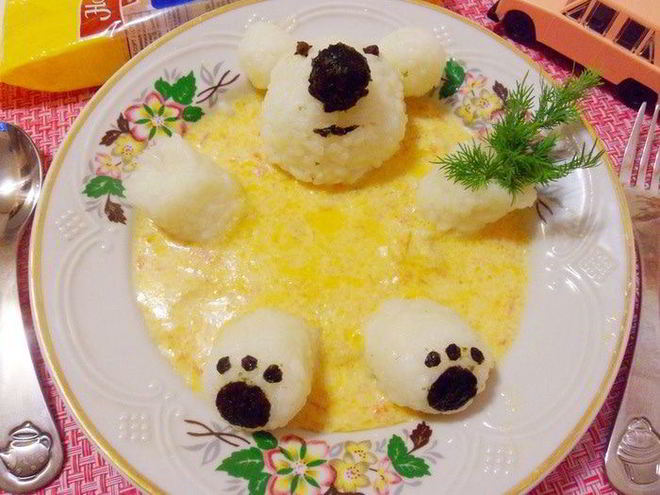 Рецепт фрикасе из курицы с рисовым медвежонком