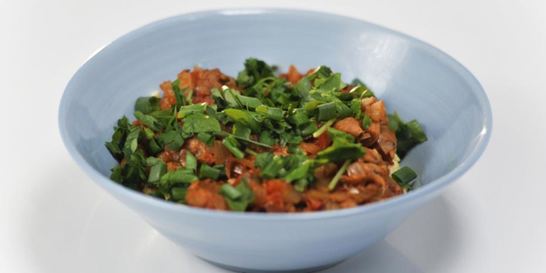 Грибное рагу с полентой