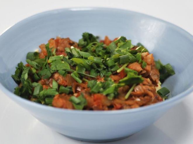 Рецепт грибного рагу с полентой