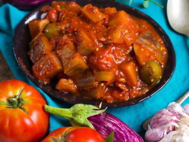 Рецепт капонаты с помидорами в собственном соку
