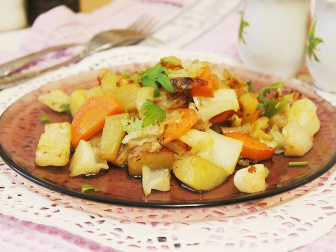 Рецепт картошки капуста морковь лук рагу