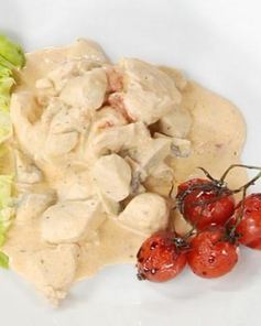 Куриное фрикасе с томатами черри