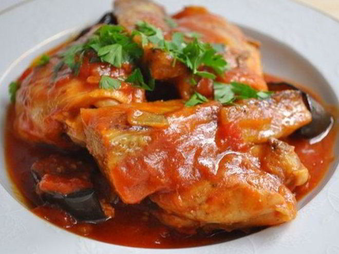 Рецепт куриного рагу в соево-медовом маринаде