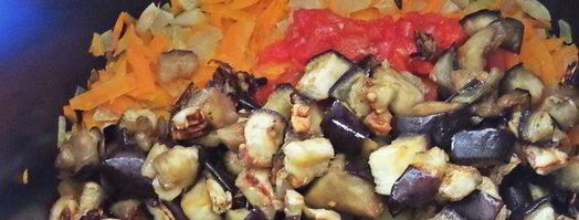 овощное рагу на основе запеченных баклажанов и перцев. Шаг 14