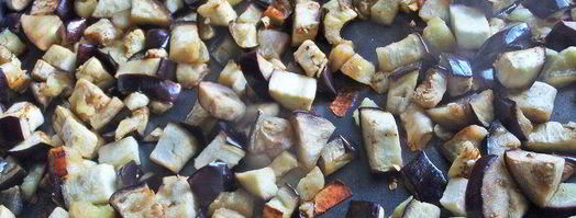 овощное рагу на основе запеченных баклажанов и перцев. Шаг 4