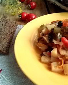 Овощное рагу с баклажанами и кабачками