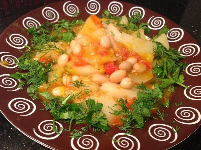 Рецепт овощного рагу с фасолью