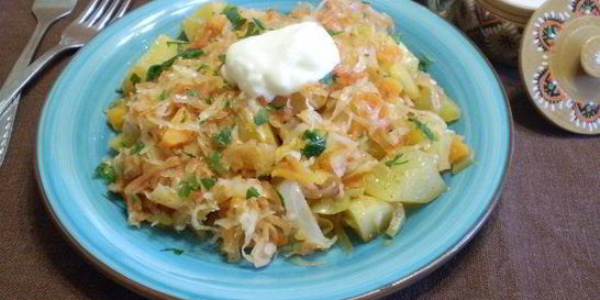 Овощное рагу с капустой