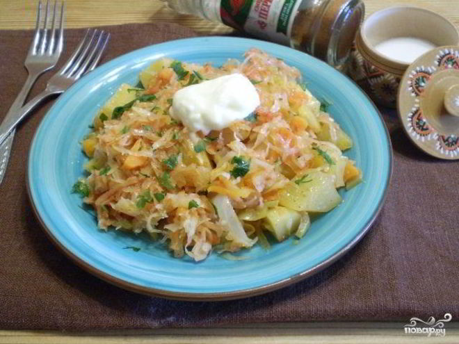 Рецепт овощного рагу с капустой