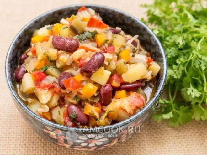 Рецепт овощного рагу с красной фасолью