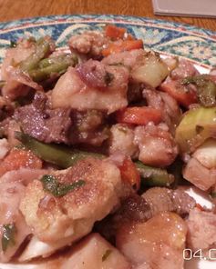 Овощное рагу с телятиной