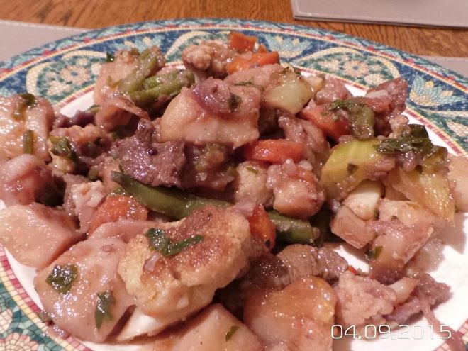 Рецепт овощного рагу с телятиной