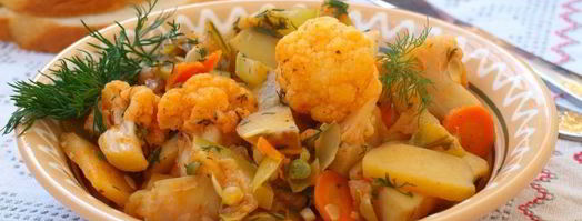 овощное рагу с цветной капустой и стручковым горошком. Шаг 5