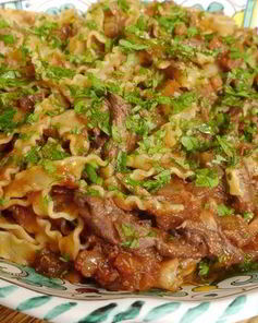 Паста с рагу из утки