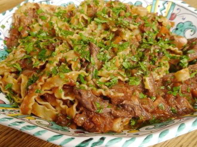 Рецепт пасты с рагу из утки