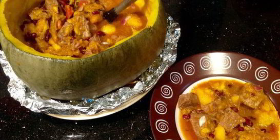 Пикантное рагу в тыкве