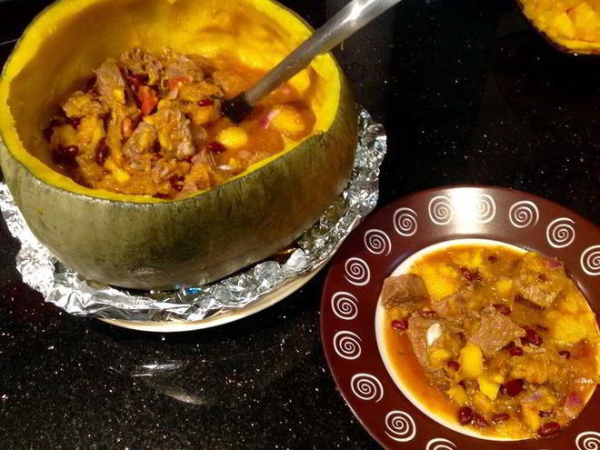 Рецепт пикантного рагу в тыкве