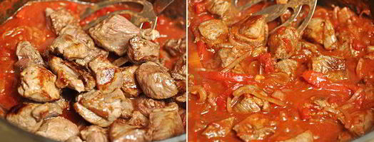 рагу из баранины с болгарским перцем и томатами. Шаг 6