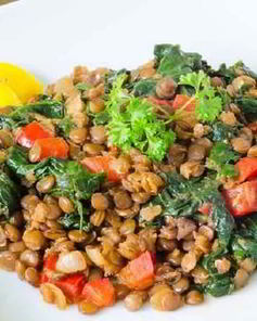 Рагу из чечевицы и шпината