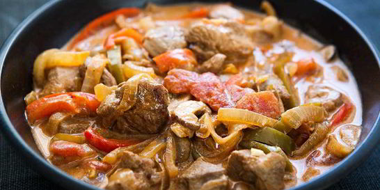 Рагу из индейки с грибами