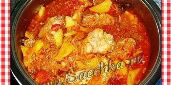 Рагу из кролика с красным вином