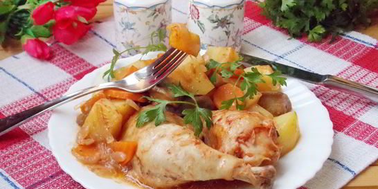 Рагу из курицы с баклажанами в рукаве