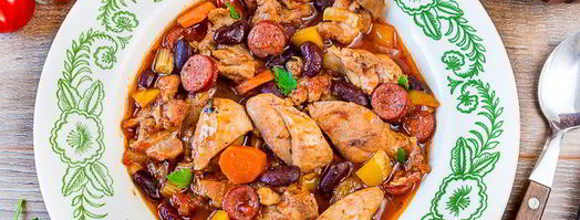 рагу из курицы с копчеными колбасками. Шаг 10