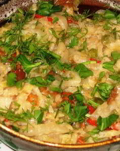 Рагу из пекинской капусты с лисичками