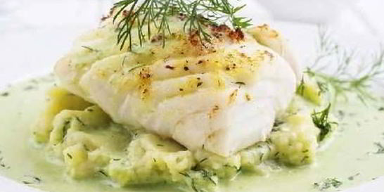 Рагу из судака в укропно-горчичном соусе