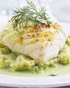 Рагу из судака в укропно-горчичном соусе