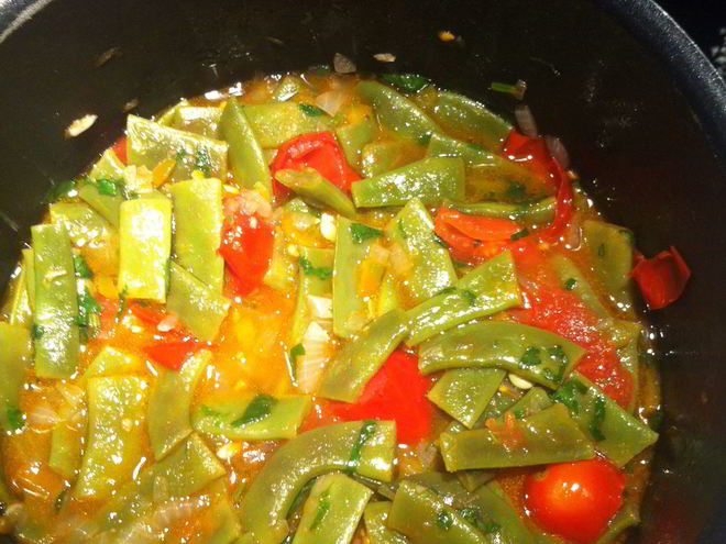 Рецепт рагу из свежей зеленой фасоли