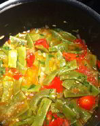 Рагу из свежей зеленой фасоли