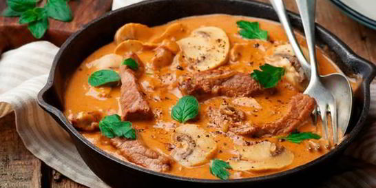 Рагу из телятины с грибами