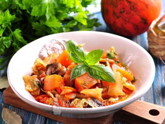 Рецепт рагу из тыквы с овощами