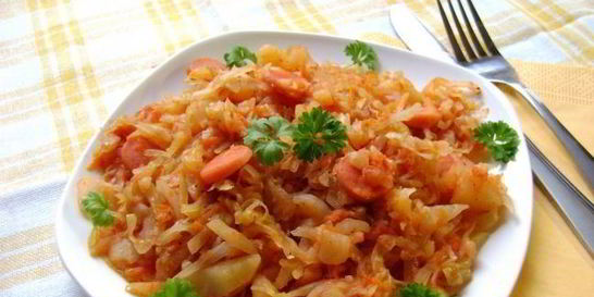 Рагу с сосиской