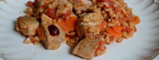 свиное рагу с перловкой и клюквой. Шаг 6