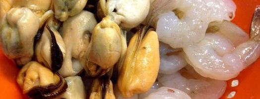 рисовая лапша с креветками и мидиями. Шаг 2