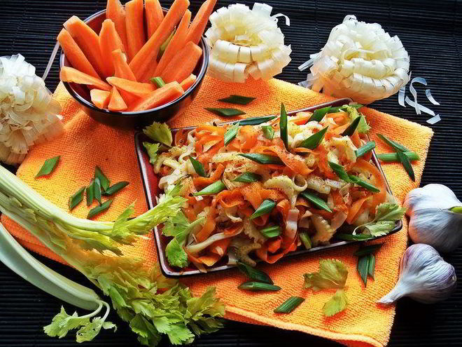 Рецепт рисовой лапши с овощами