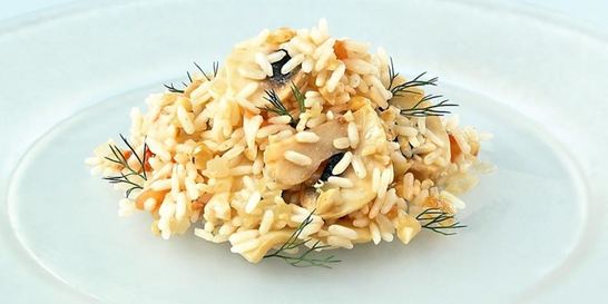 Грибное ризотто с орехами