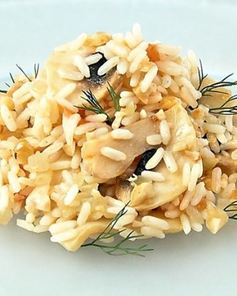 Грибное ризотто с орехами