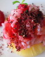 Клубнично-яблочное ризотто с ананасом