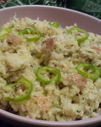 Насыщенное ризотто с морским окунем и сливками