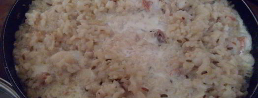 насыщенное ризотто с морским окунем и сливками. Шаг 5