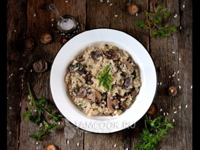 Рецепт постного ризотто с грибами