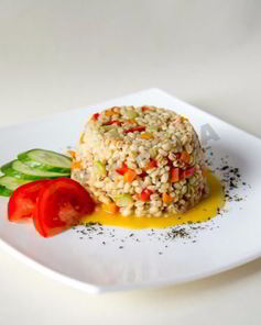 Ризотто из перловки с овощами