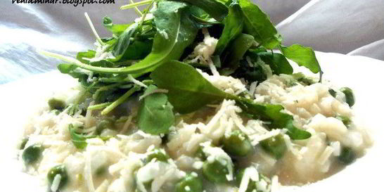 Ризотто с горошком и мятой