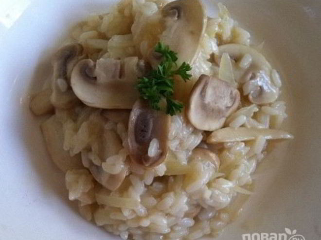 Рецепт ризотто с грибами и луком