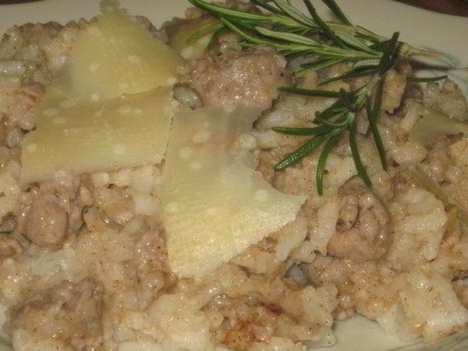 Рецепт ризотто с корицей и колбасками